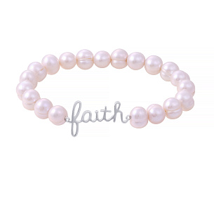 Браслет декоративный из серебра с жемчугом