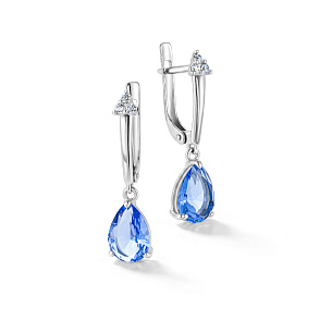Серьги с английским замком из серебра