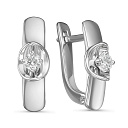Серьги с английским замком из белого золота с бриллиантами