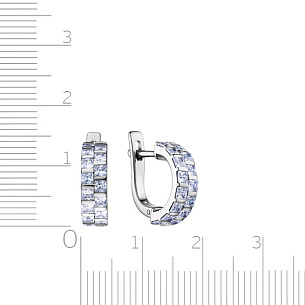 Серьги с английским замком из серебра с фианитом