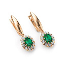 Серьги с английским замком из красного золота с бриллиантами