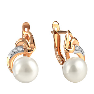 Серьги с английским замком из красного золота