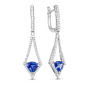 Серьги с английским замком из белого золота с бриллиантами