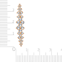 Брошь из красного золота с фианитом