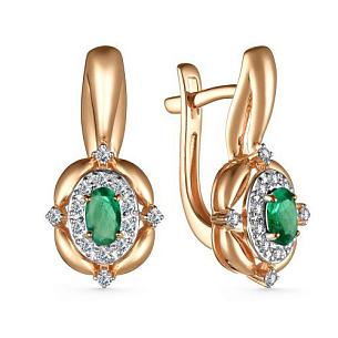 Серьги с английским замком из красного золота