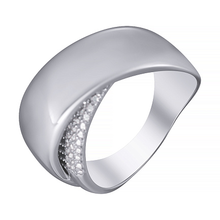 Кольцо из серебра с фианитом