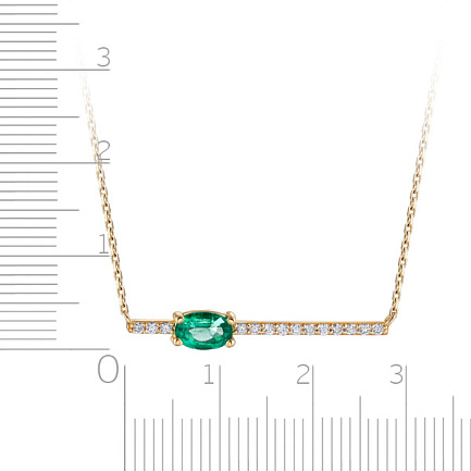 Колье из желтого золота с бриллиантами, плетение якорное