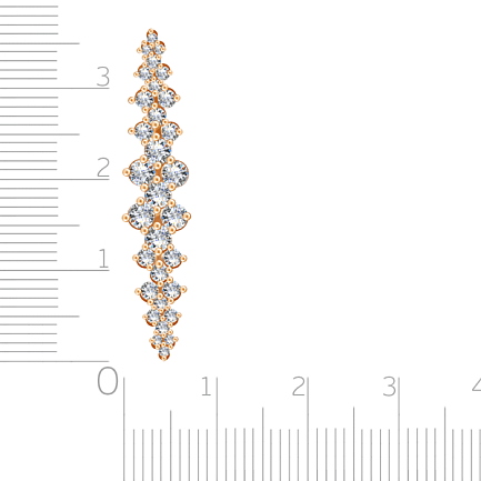 Брошь из красного золота с фианитом