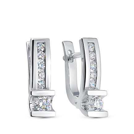 Серьги из белого золота с бриллиантами