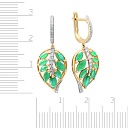 Серьги с английским замком из желтого золота с бриллиантами