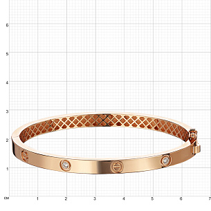 Браслет из красного золота с фианитом