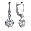 Серьги с английским замком из белого золота с бриллиантами