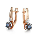 Серьги с английским замком из красного золота с бриллиантами