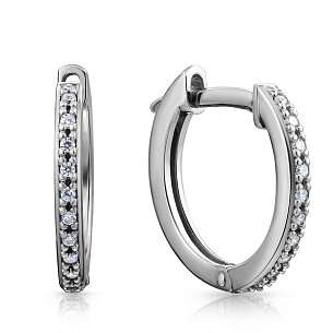Серьги из серебра с фианитом