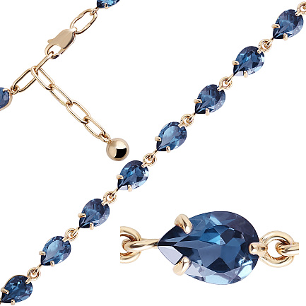 Браслет декоративный из красного золота с топазом