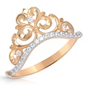 Кольцо из красного золота с фианитом