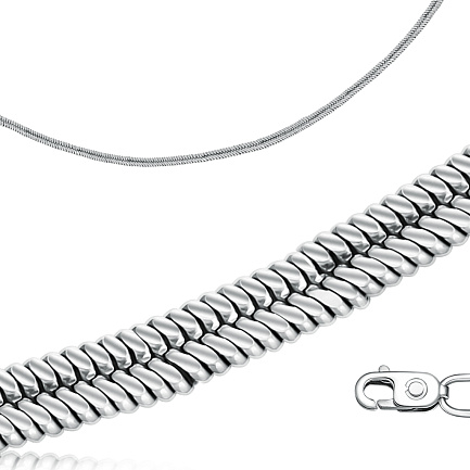 Цепь автомат из серебра, плетение панцирное