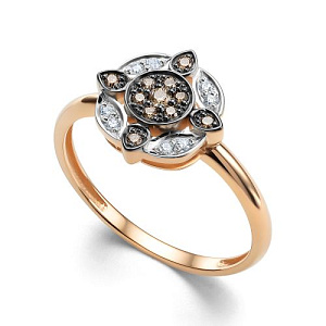 Кольцо из красного золота с бриллиантами