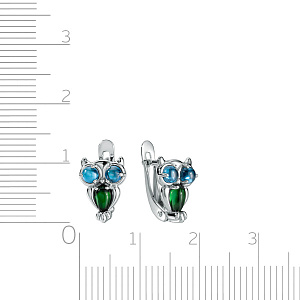 Серьги детские из серебра с фианитом