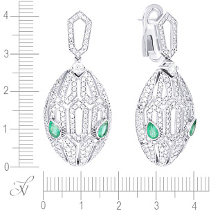 Серьги с английским замком из белого золота