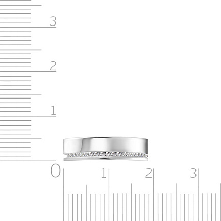 Кольцо обручальное из белого золота с бриллиантами