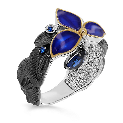 Кольцо из серебра с фианитами