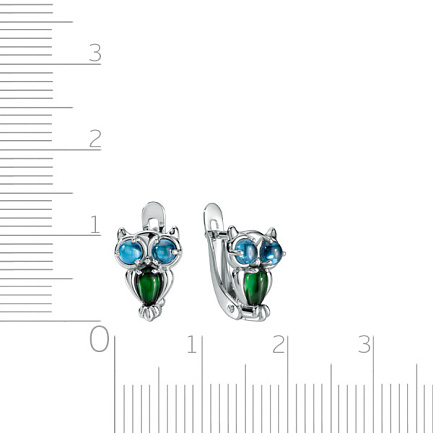 Серьги детские из серебра с фианитом