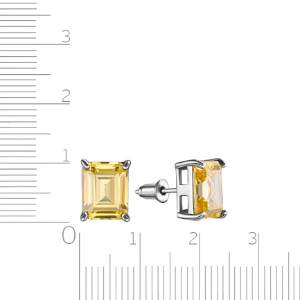 Серьги из серебра с фианитом