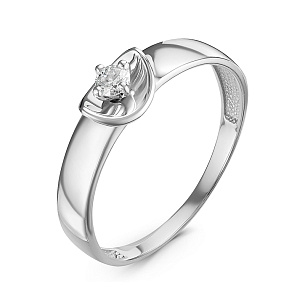 Кольцо из белого золота с бриллиантом