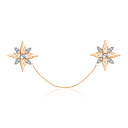 Брошь из красного золота с фианитом