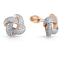 Пусеты из красного золота с фианитом