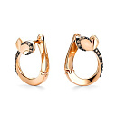 Серьги с английским замком из красного золота с бриллиантами