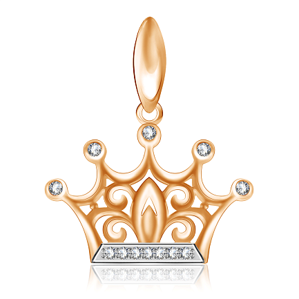 Подвеска из красного золота с фианитом