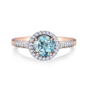 Кольцо из красного золота с бриллиантами, топазом