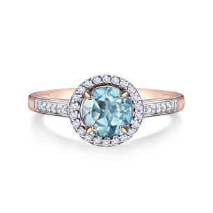 Кольцо из красного золота с топазом