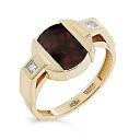 Кольцо из желтого золота с бриллиантами, гранатом