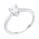 Кольцо помолвочное из серебра с фианитом