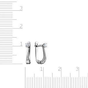 Серьги с английским замком из белого золота с бриллиантами