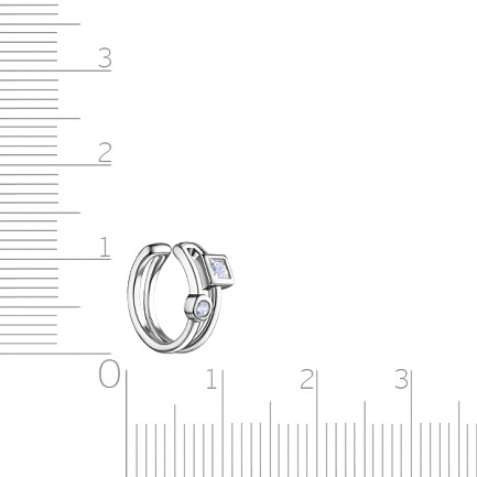 Серьги из серебра с фианитом
