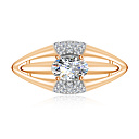 Кольцо из красного золота с фианитом