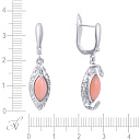 Серьги с английским замком из серебра с опалом