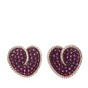 Серьги из красного золота с бриллиантами, рубинами