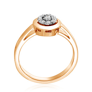 Кольцо из красного золота с бриллиантами