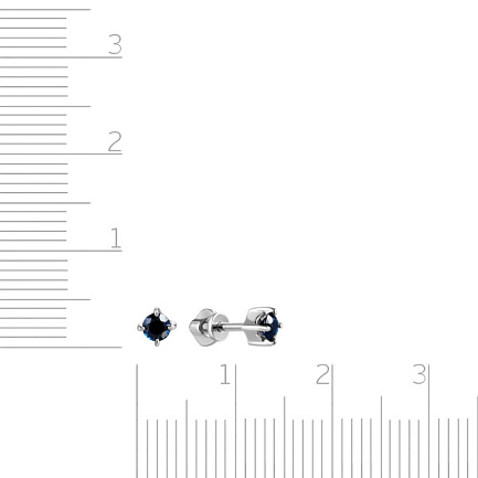 Пусеты из белого золота с сапфирами