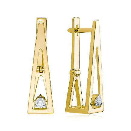 Серьги из желтого золота с бриллиантами