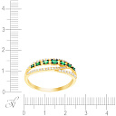 Кольцо из желтого золота с бриллиантами, изумрудами