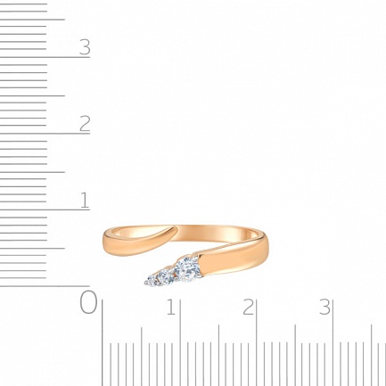 Кольцо из красного золота с фианитом