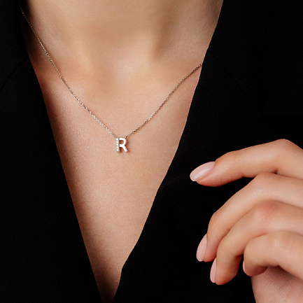 Колье из серебра с фианитами