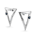 Серьги с английским замком из белого золота с бриллиантами