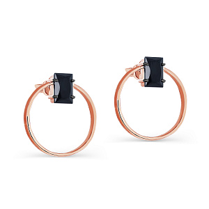 Серьги с английским замком из красного золота с сапфирами